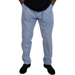 Dolce & Gabbana Blue Cotton Stretch Trousers Chinos Pants