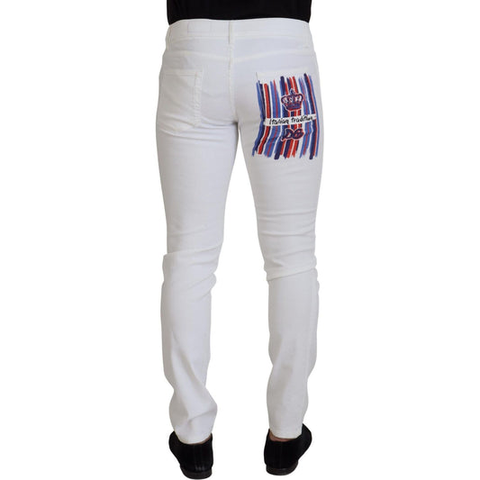 Dolce & Gabbana Elegant Slim Fit White Skinny Jeans Dolce & Gabbana