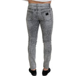 Dolce & Gabbana Gray Slim Fit Wash Stretch Cotton Denim Jeans