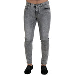 Dolce & Gabbana Gray Slim Fit Wash Stretch Cotton Denim Jeans