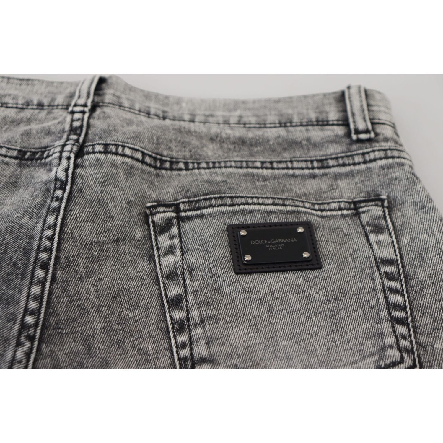 بنطلون جينز رمادي ضيق أنيق من دولتشي آند غابانا