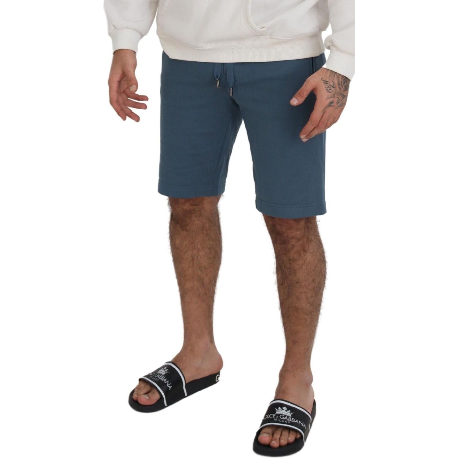 Dolce & Gabbana Blue Cotton Bermuda Casual Mens Shorts