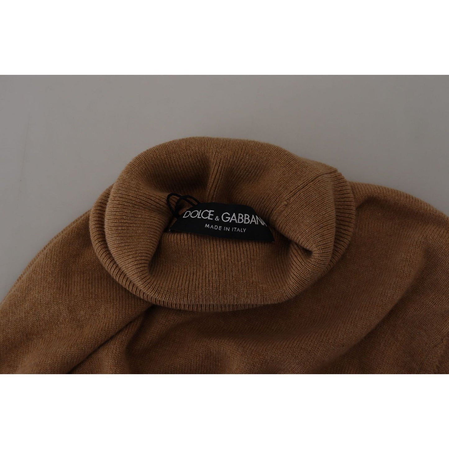 Dolce & Gabbana Beige Cashmere Turtleneck Pullover Sweater MAN SWEATERS Dolce & Gabbana