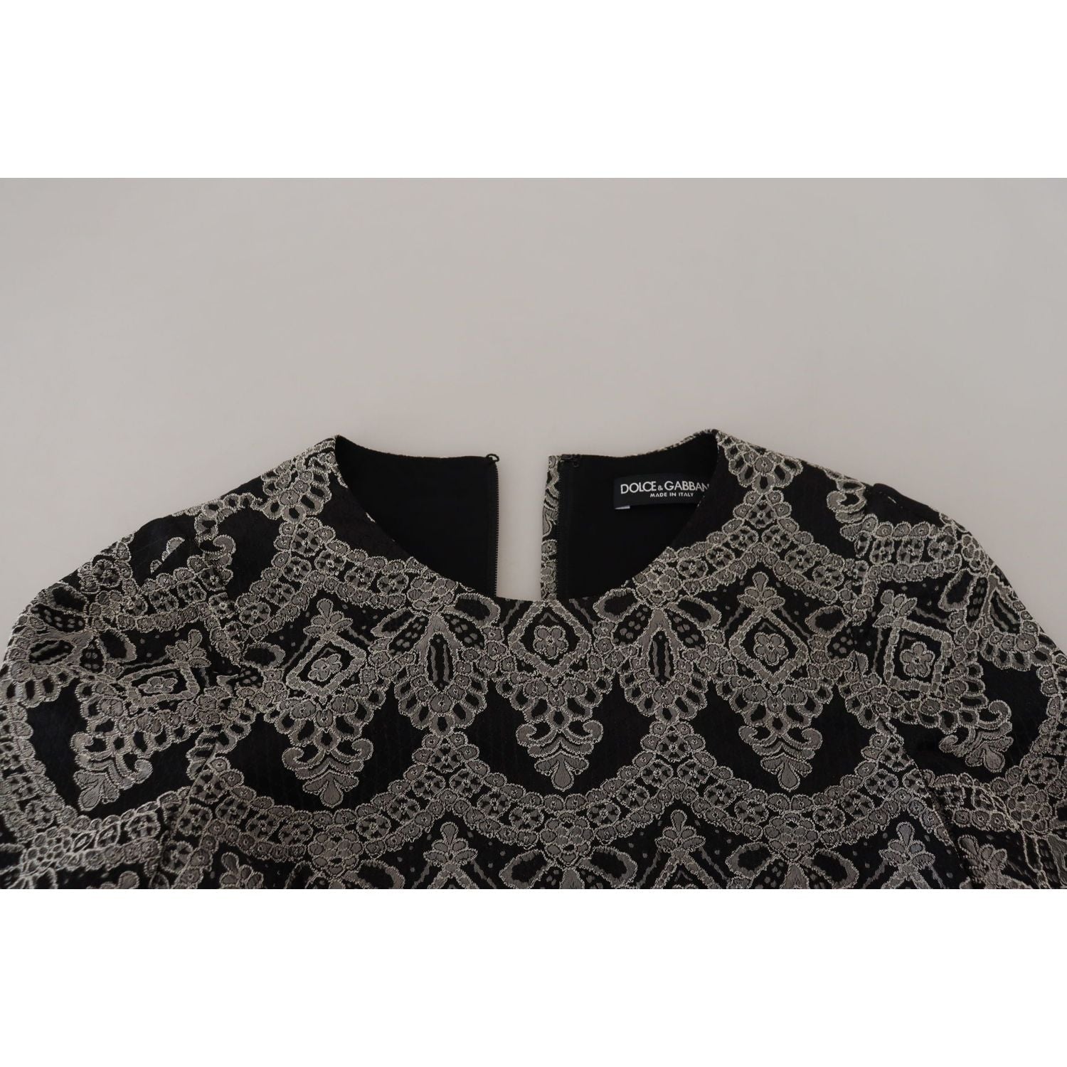 优雅提花紧身直筒连衣裙