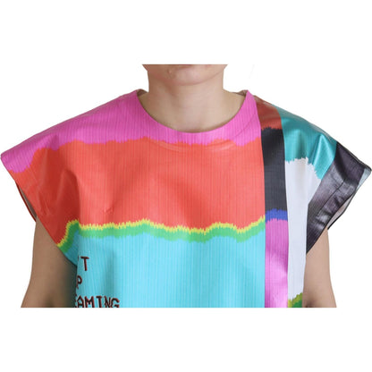 Dolce & Gabbana Multicolor TV Print Blouse Cotton T-shirt