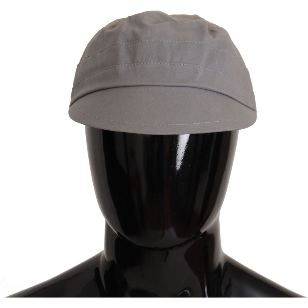 Dolce & Gabbana Gray Newsboy Cap Men Capello Cotton Hat