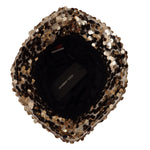 Dolce & Gabbana Gold Silk Sequin Embellished Designer Brim Bucket Hat