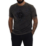 Dolce & Gabbana Gray Discolored Effect DG Logo T-shirt