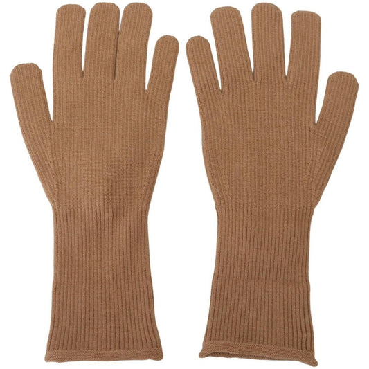 Dolce & Gabbana Elegant Beige Cashmere Winter Gloves Dolce & Gabbana