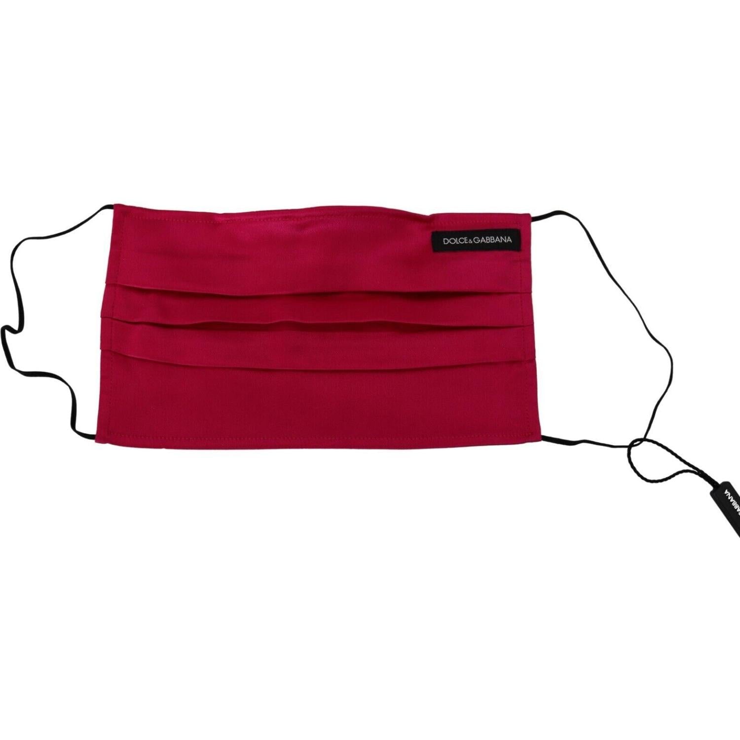 优雅红色棉质褶皱口罩