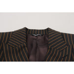 Dolce & Gabbana Black Brown Stripes Single Breasted Blazer