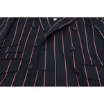 Dolce & Gabbana Black Stripes Viscose Double Breasted Blazer
