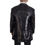 Dolce & Gabbana Black Sequined Cow Pattern Nylon Blazer