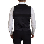 Dolce & Gabbana Black Virgin Wool Waistcoat Formal Dress Vest
