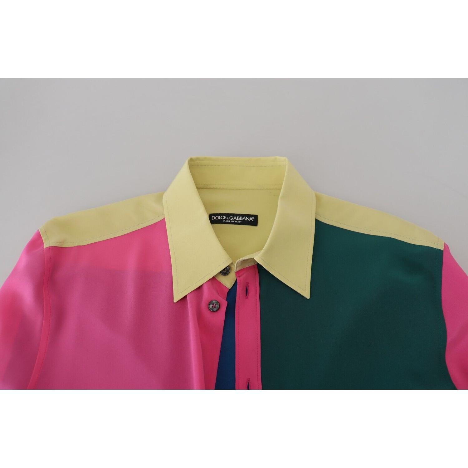 优雅多色真丝纽扣衬衫