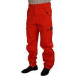 Dolce & Gabbana Red Cargo Men Trousers Cotton Pants