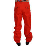Dolce & Gabbana Red Cargo Men Trousers Cotton Pants