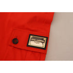 Dolce & Gabbana Red Cargo Men Trousers Cotton Pants