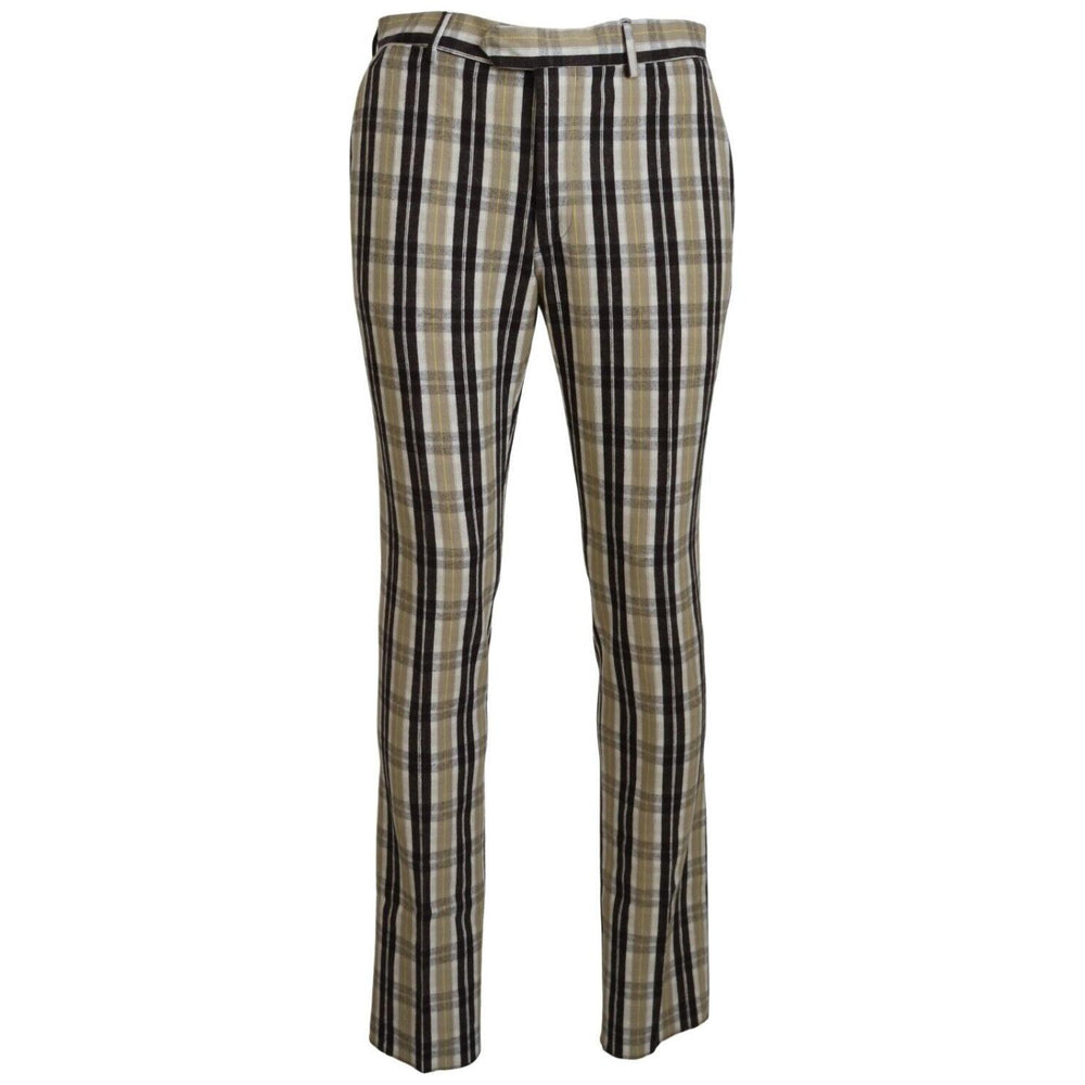 BENCIVENGA Multicolor Checkered Cotton Straight Fit Men Pants PAN71617 - 54