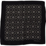 Dolce & Gabbana Black Geometric Patterned Square Handkerchief Scarf