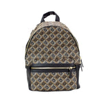 Marc Jacobs Signet Medium Black Logo Printed Leather Shoulder Backpack Bookbag
