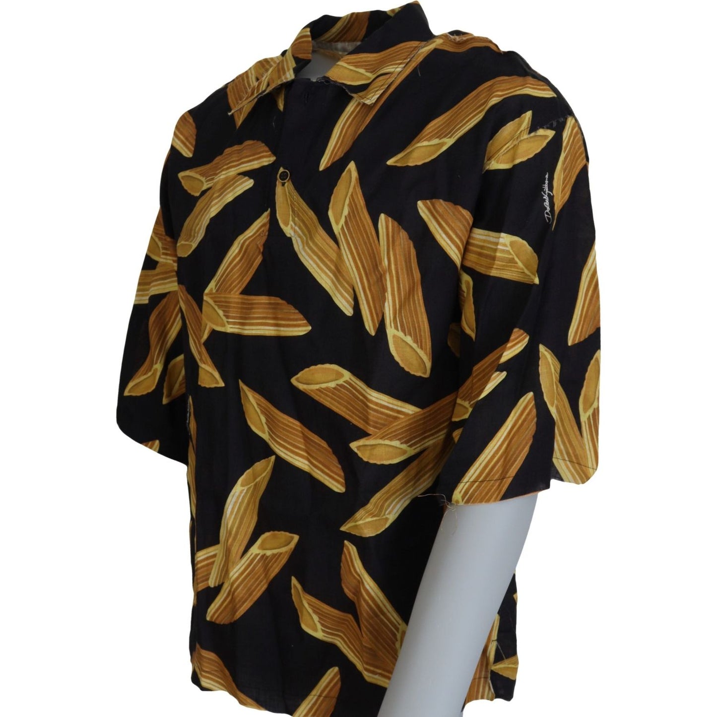 Dolce & Gabbana Black Casual Penne Rigate Linen Casual Shirt
