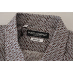 Dolce & Gabbana Gray Brown GOLD Slim Fit Dress Formal Shirt