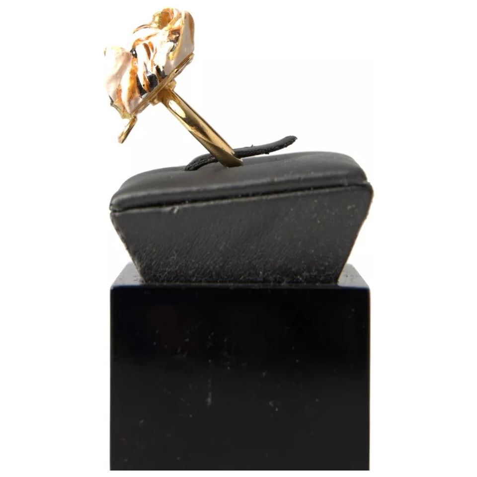 Gold Brass Resin Beige Dog Pet Accessory Ring Dolce & Gabbana