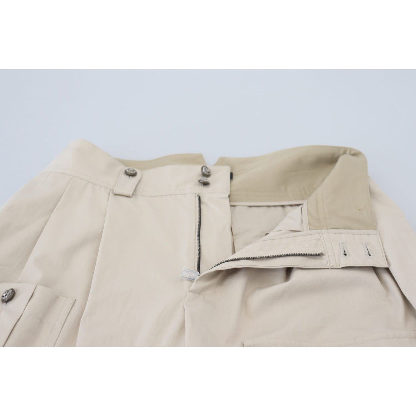 Dolce & Gabbana Beige Cotton Women Cargo Pants Jeans & Pants