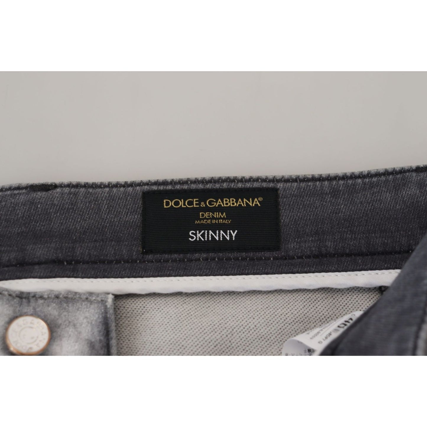 Dolce & Gabbana Elegant Gray Washed Cotton Blend Pants Dolce & Gabbana