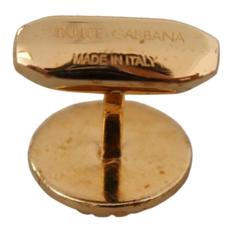 Dolce & Gabbana Gold Plated Brass Round Pin Men Cufflinks Cufflinks