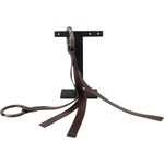 Costume National Brown Leather Silver Tone Metal Keyring Keychain
