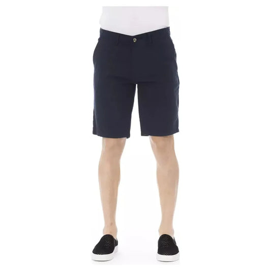 Baldinini Trend Blue Cotton Men Bermuda Shorts Baldinini Trend