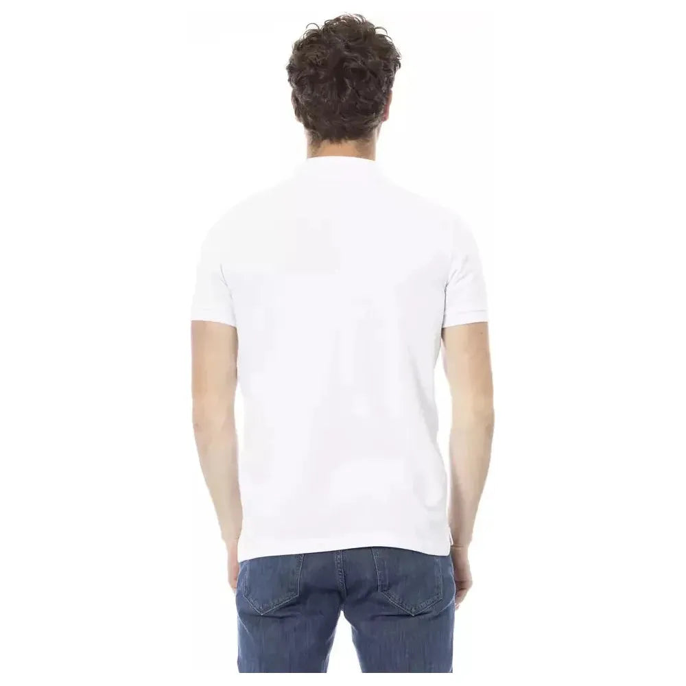 Baldinini Trend White Cotton Men Polo Shirt BA-23211-L