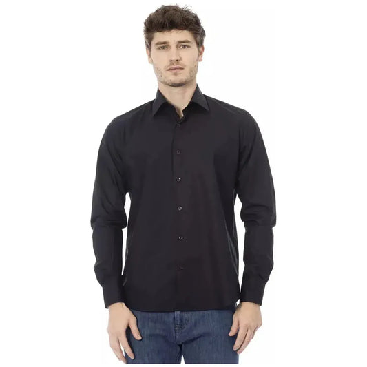 Baldinini Trend Black Cotton Men Shirt Baldinini Trend