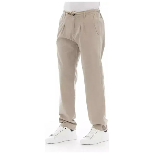 Baldinini Trend Beige Cotton Men Chino Pants Baldinini Trend