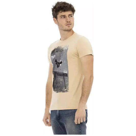 Trussardi Action Beige Cotton Men T-Shirt Trussardi Action