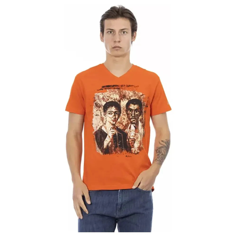 Trussardi Action Orange Cotton Men T-Shirt