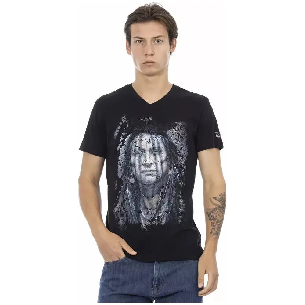 Trussardi Action Black Cotton Men T-Shirt