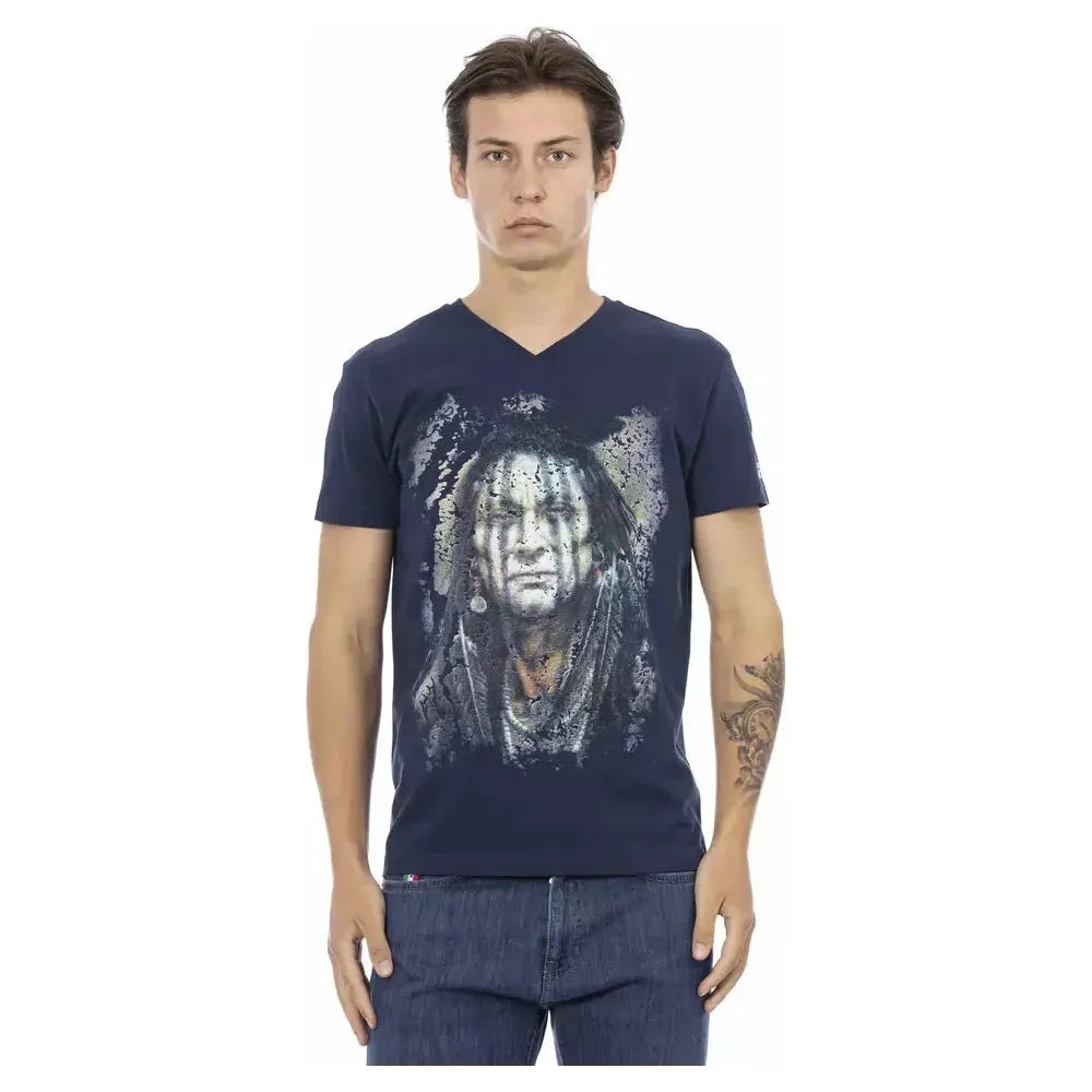 Trussardi Action Blue Cotton Men T-Shirt