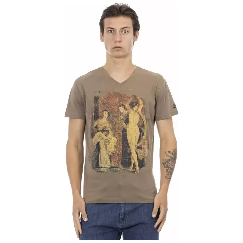 Trussardi Action Brown Cotton Men T-Shirt Trussardi Action