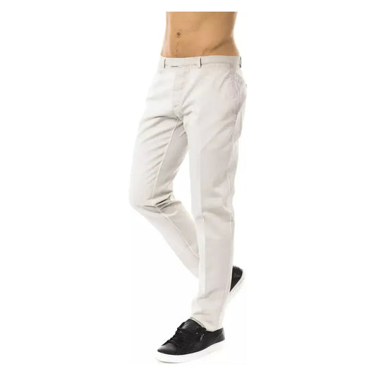 Uominitaliani Gray Cotton Men Pants Jeans & Pants
