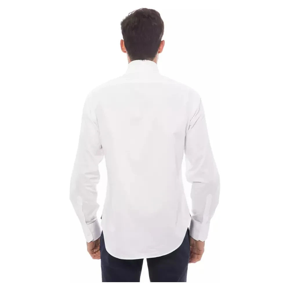 Billionaire Italian Couture White Cotton Men Shirt Billionaire Italian Couture