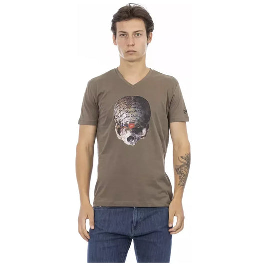 Trussardi Action Brown Cotton Men T-Shirt Trussardi Action