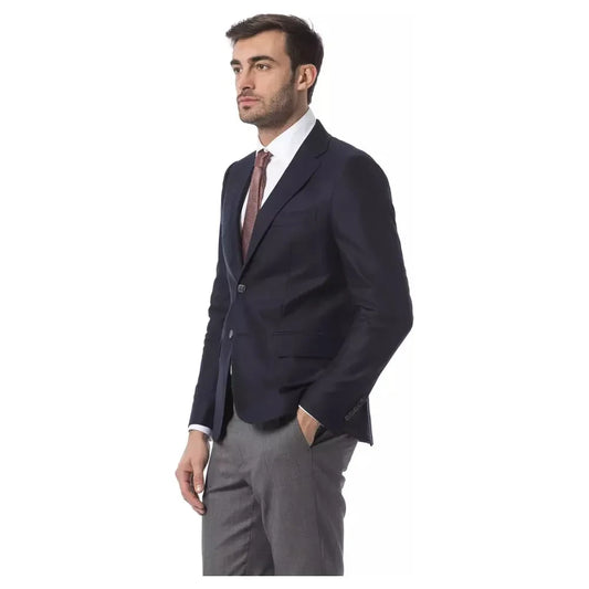 Billionaire Italian Couture Blue Wool Men Blazer Billionaire Italian Couture