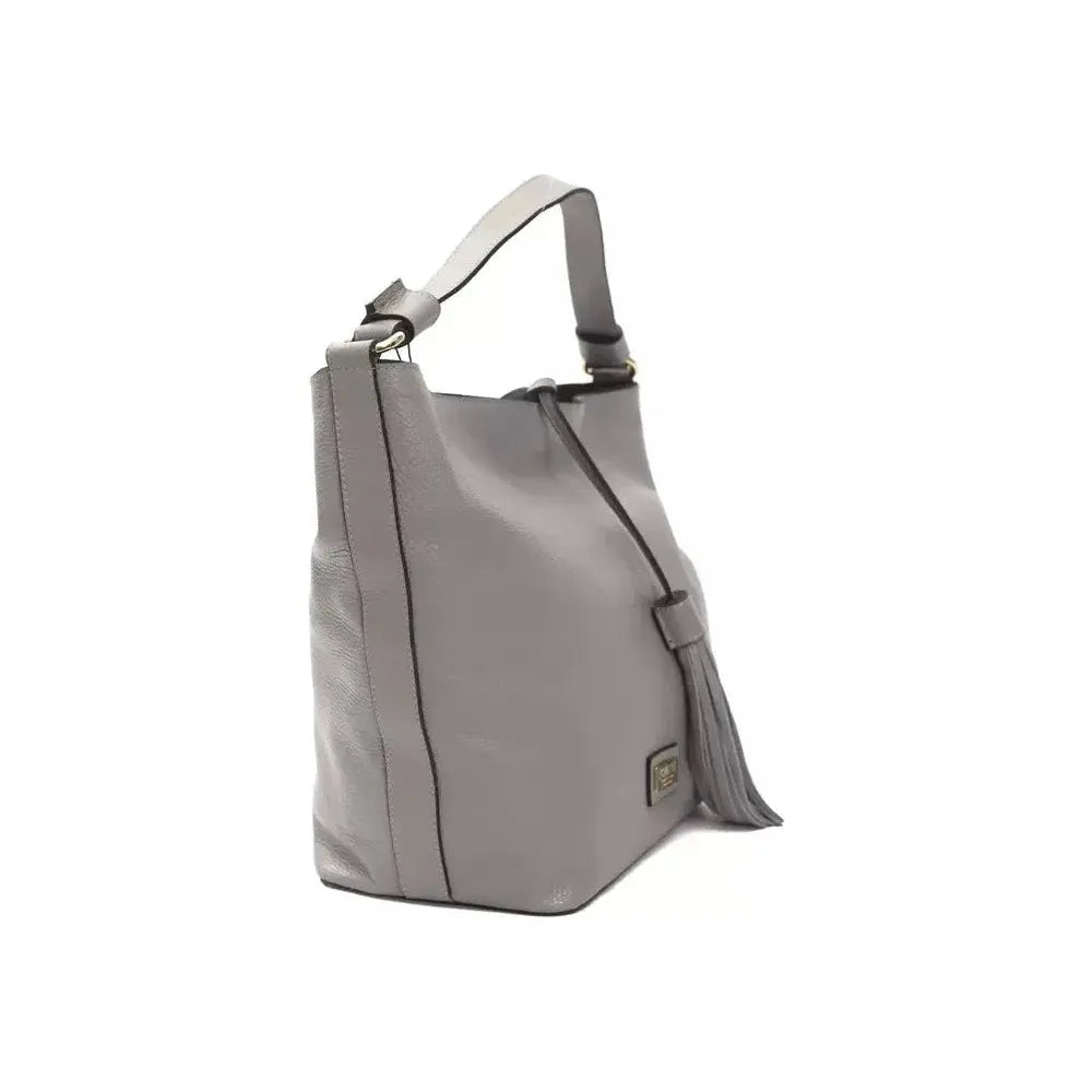 Pompei Donatella Gray Leather Women Shoulder Bag WOMAN SHOULDER BAGS