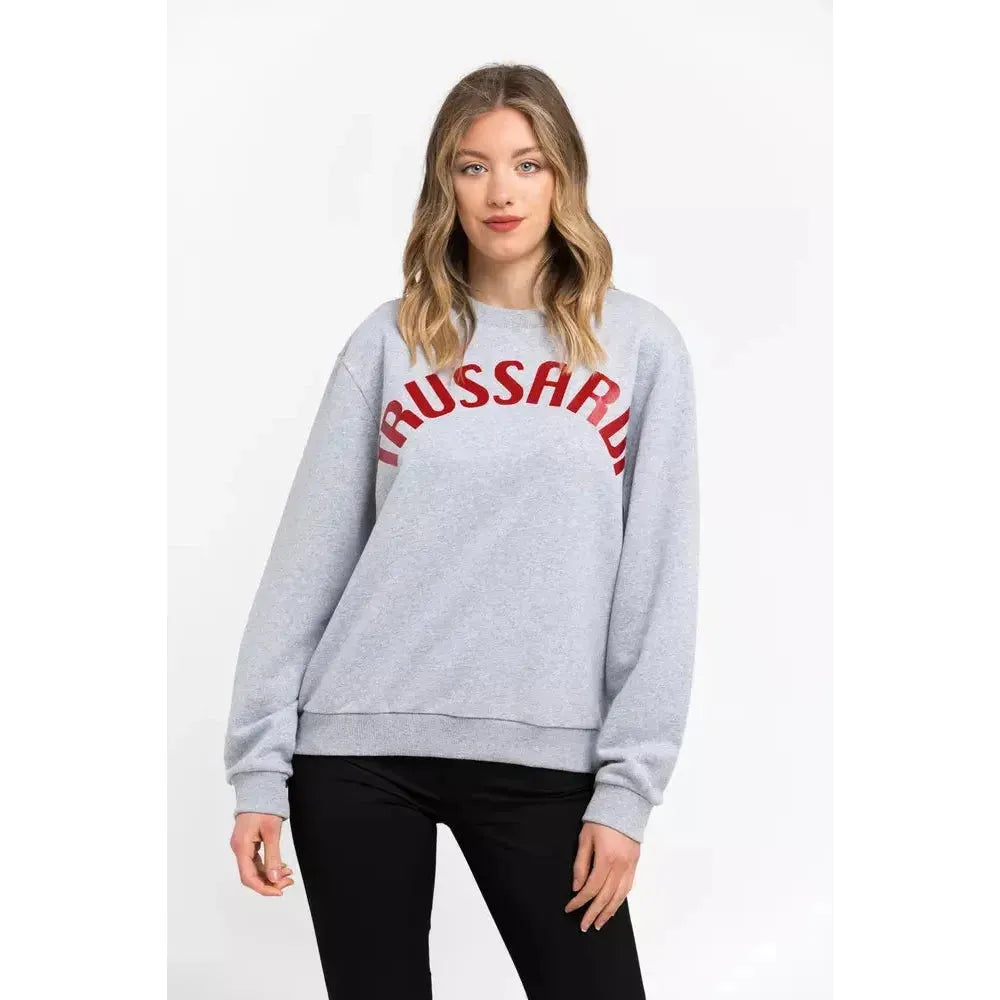 Trussardi Gray Cotton Women Sweatshirt TR-21547-XS