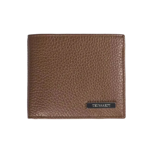 Trussardi Brown Leather Men's Wallet MAN WALLETS Trussardi