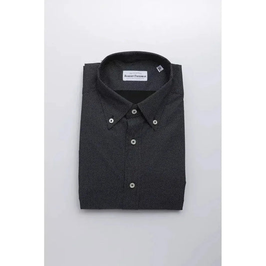 Robert Friedman Black Cotton Men's Shirt