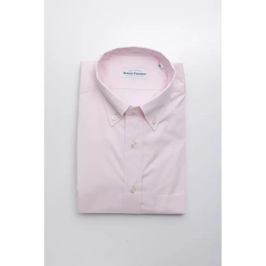 Robert Friedman Pink Cotton Men's Shirt Robert Friedman